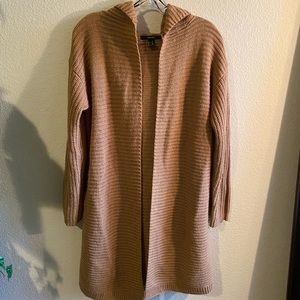 Forever 21 camel hooded cardigan